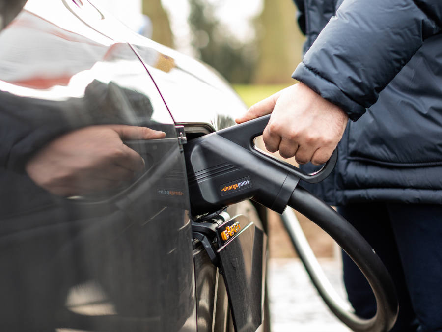 Chargepoint charger in car by Instavolt